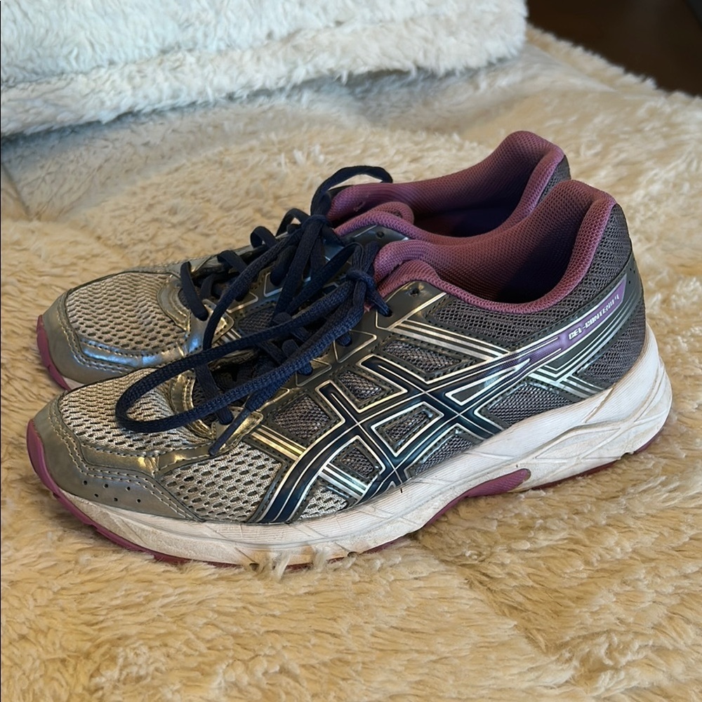 Asics Women's Running Shoes – Gray & Purple | Size 7.5